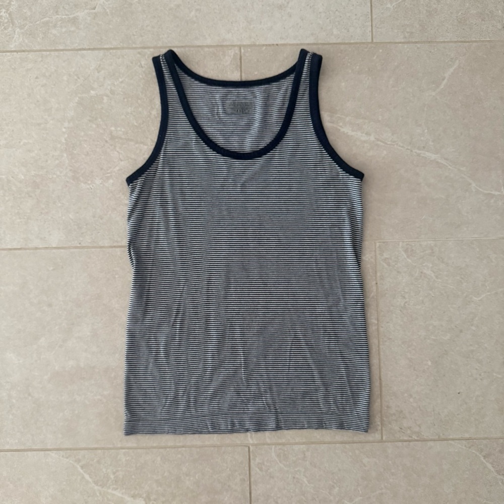 Athleta Navy and White Striped Tank
